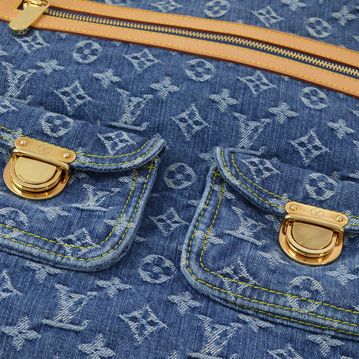 Louis Vuitton 2005 Blue Monogram Denim Baggy GM Shoulder Bag M95048