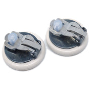 Chanel White Button Earrings Clip-On 96P