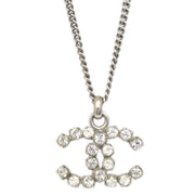 Chanel Silver Necklace Pendant Rhinestone 05V