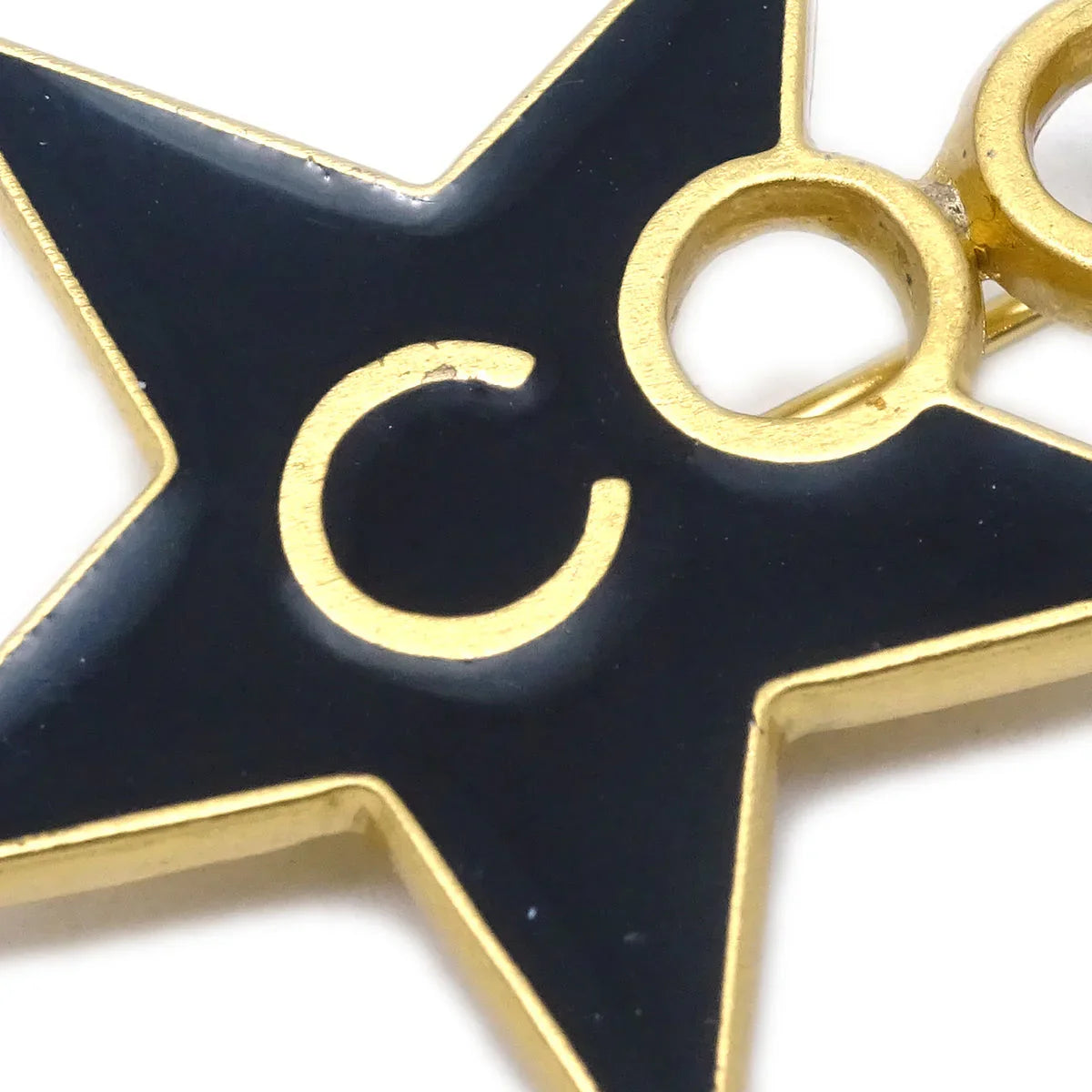 Chanel Star COCO Brooch Pin Black 01P