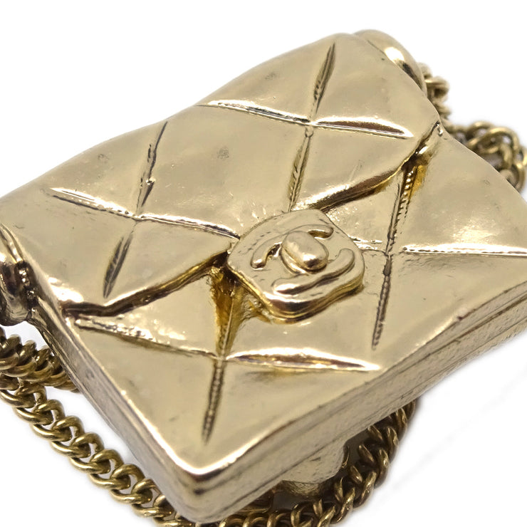 Chanel Gold Bag Dangle Earrings Clip-On 02P