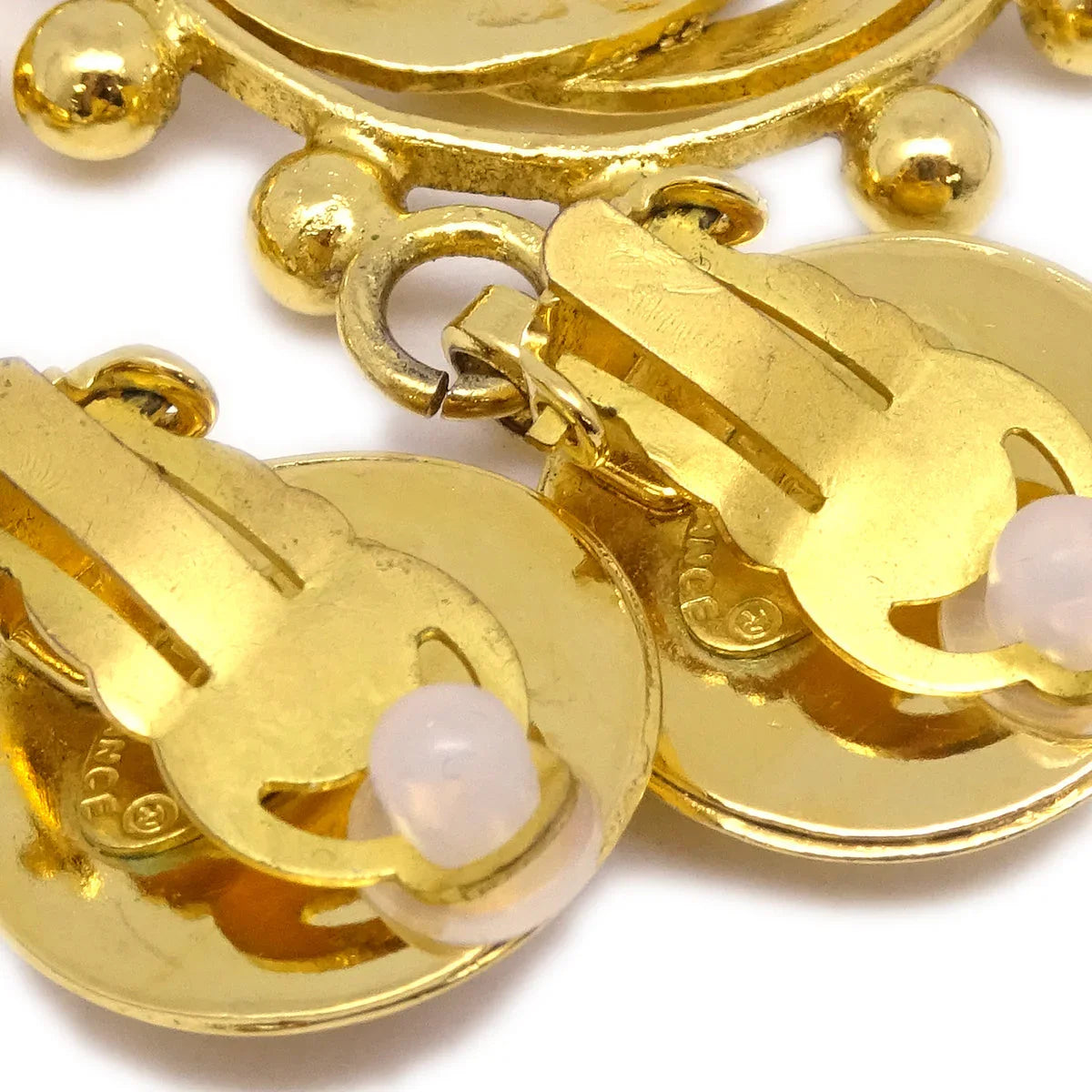 Chanel Gold Dangle Earrings Clip-On 25