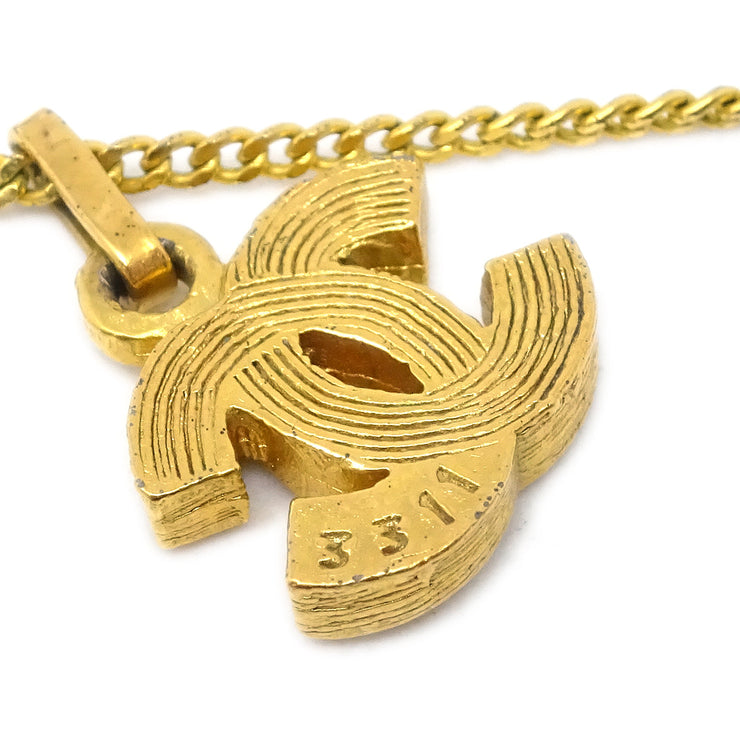 Chanel CC Chain Pendant Necklace Gold Rhinestone 3311/1982