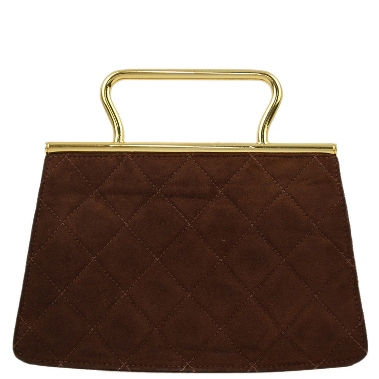 Chanel Brown Suede Party Handbag