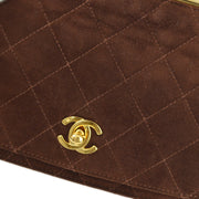 Chanel Brown Suede Party Handbag