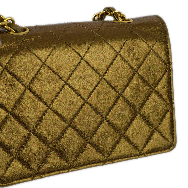 Chanel Bronze Lambskin Straight Flap Chain Shoulder Bag