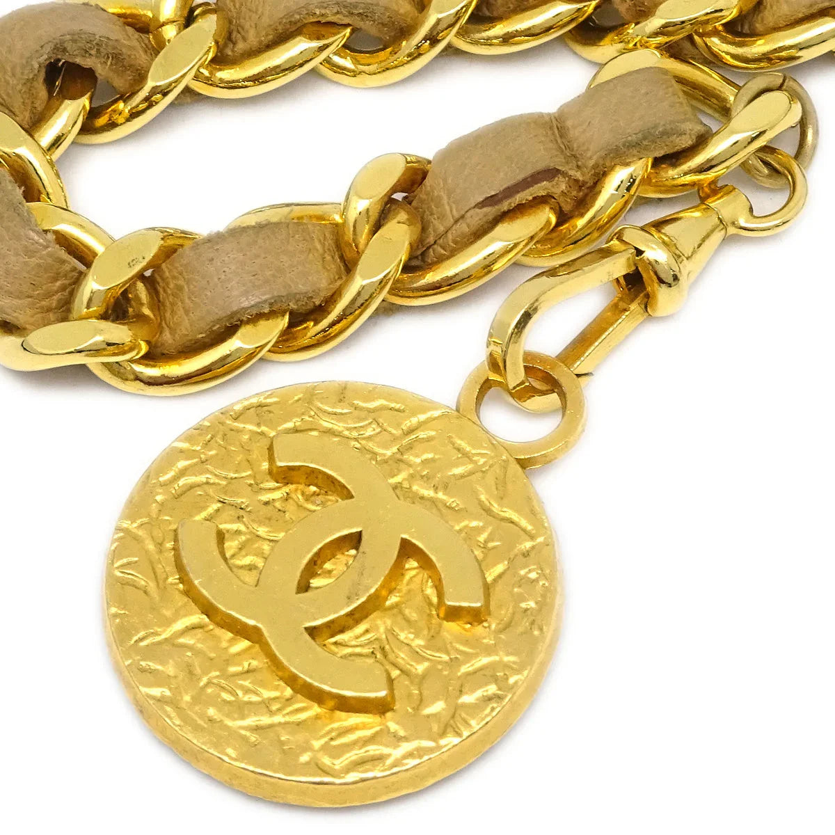Chanel Medallion Chain Belt Beige 1982