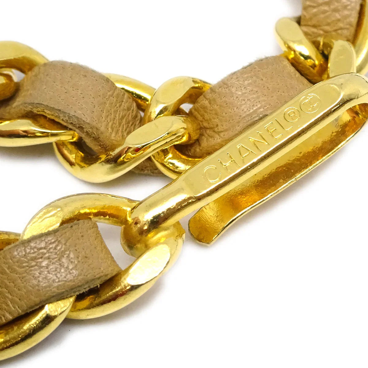 Chanel Medallion Chain Belt Beige 1982