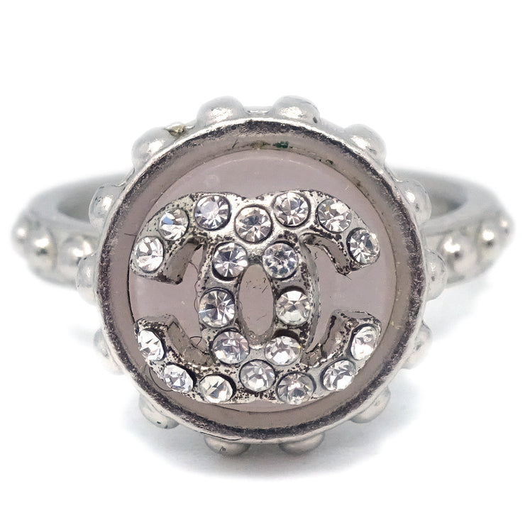 Chanel Ring Rhinestone Silver #52 #12 02C