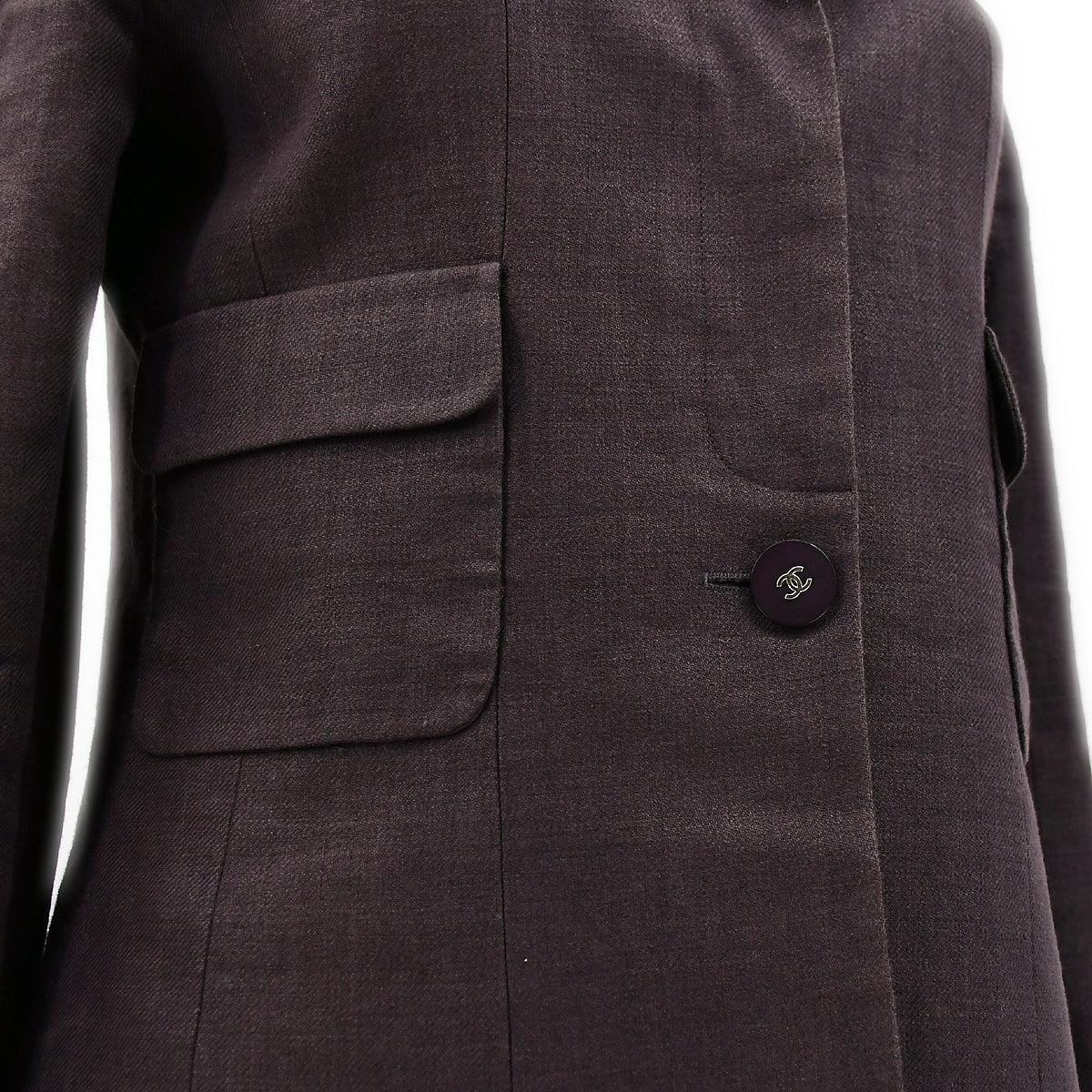 Chanel Spring 1998 Jacket Skirt Suit Brown #38