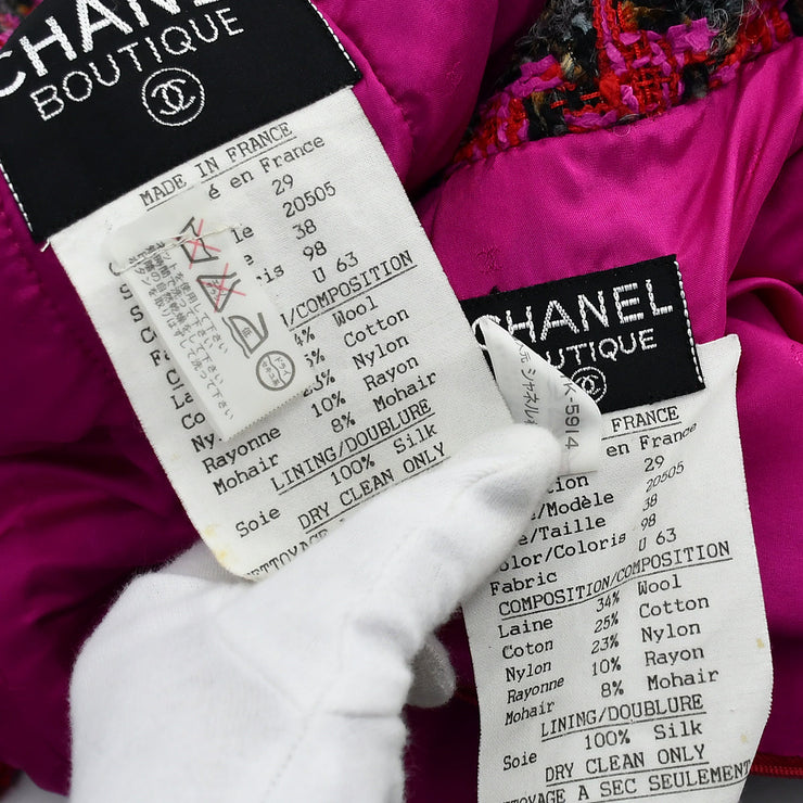 Chanel 1994 open-front jacket skirt suit #38