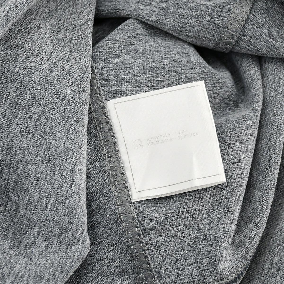 Chanel V-neck Sleeveless Dress Gray