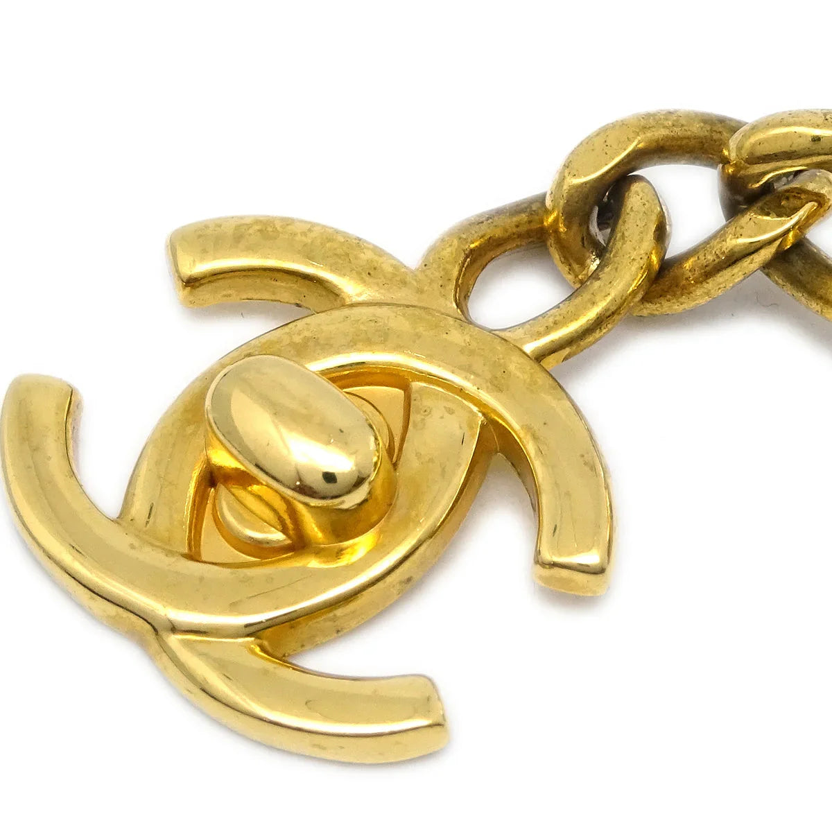 Chanel Dangle Turnlock Earrings Clip-On Gold 96A