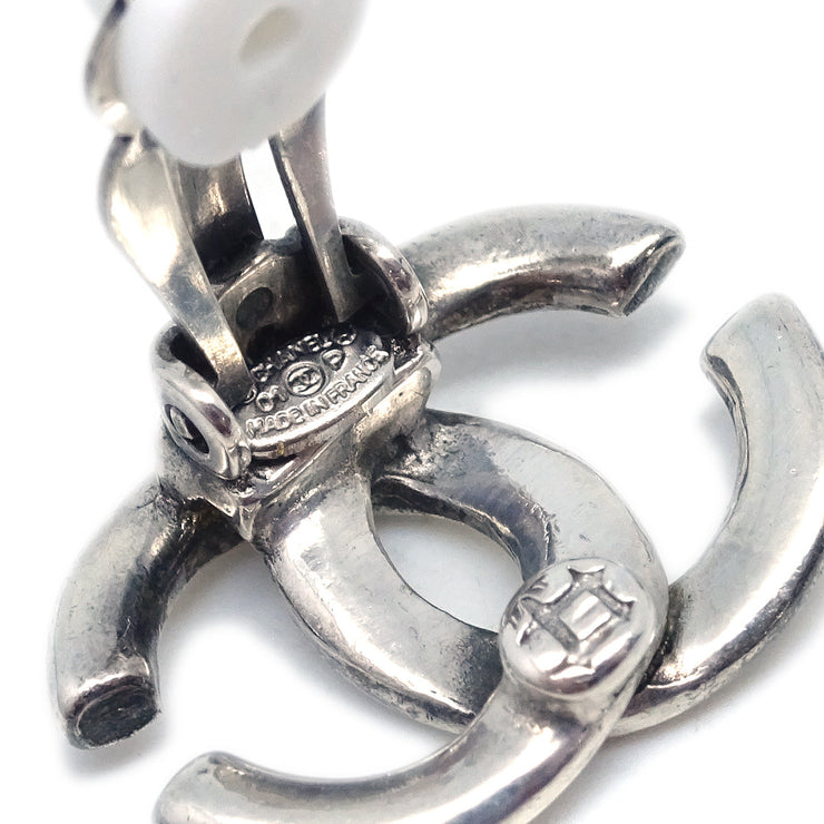 Chanel CC Earrings Clip-On Silver 01P