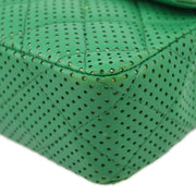 Chanel Green Lambskin East West Shoulder Bag
