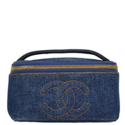 Chanel Blue Denim Timeless Vanity Handbag