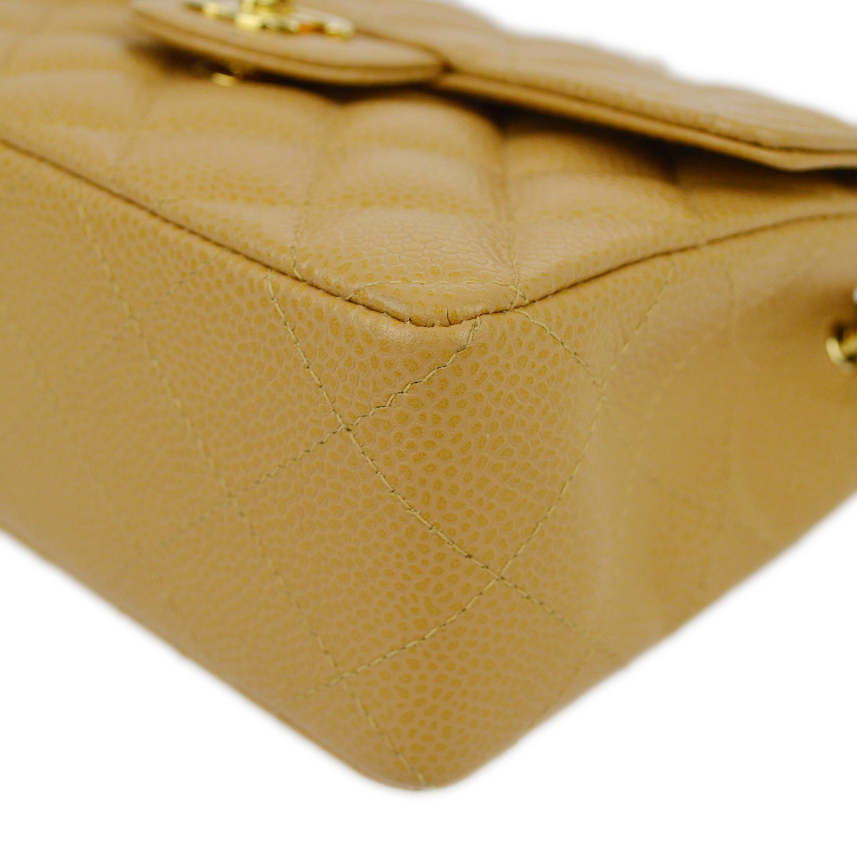 Chanel 2003-2004 Caviar Mini Classic Square Flap Bag 17