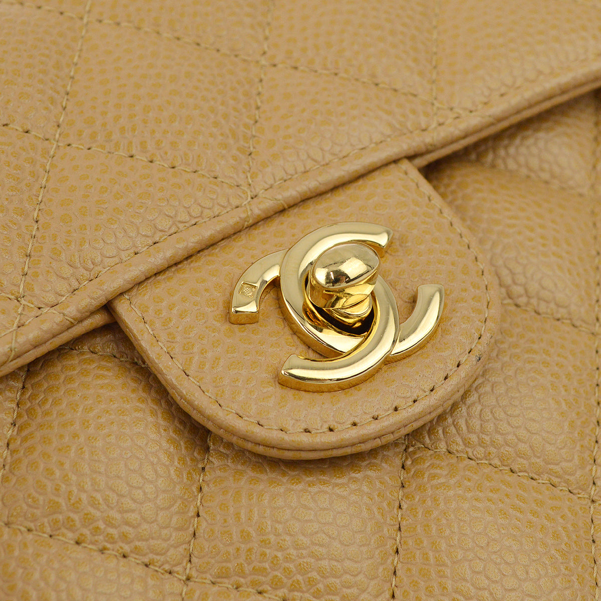 Chanel 2003-2004 Caviar Mini Classic Square Flap Bag 17