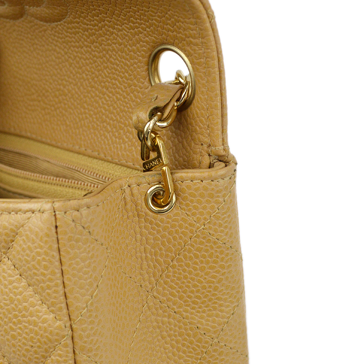 Chanel 2003-2004 Caviar Mini Classic Square Flap Bag 17