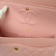Chanel Pink Caviar Medium Classic Double Flap Shoulder Bag