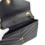 Chanel Black Caviar V Stitch Shoulder Bag