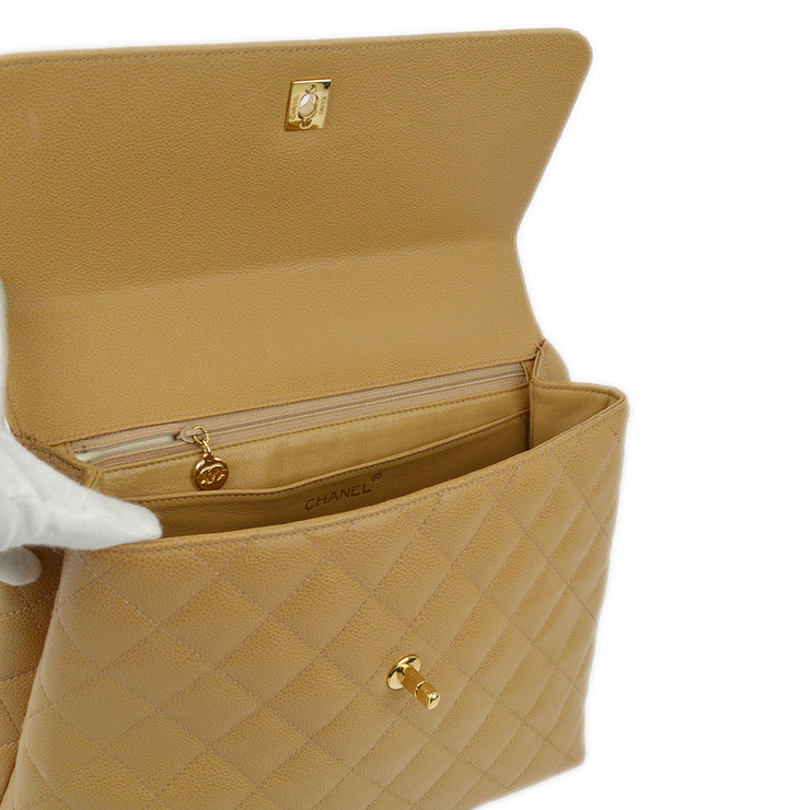 Chanel Beige Caviar Kelly Handbag