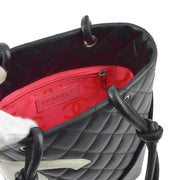 Chanel Black Calfskin Cambon Ligne Tote Handbag