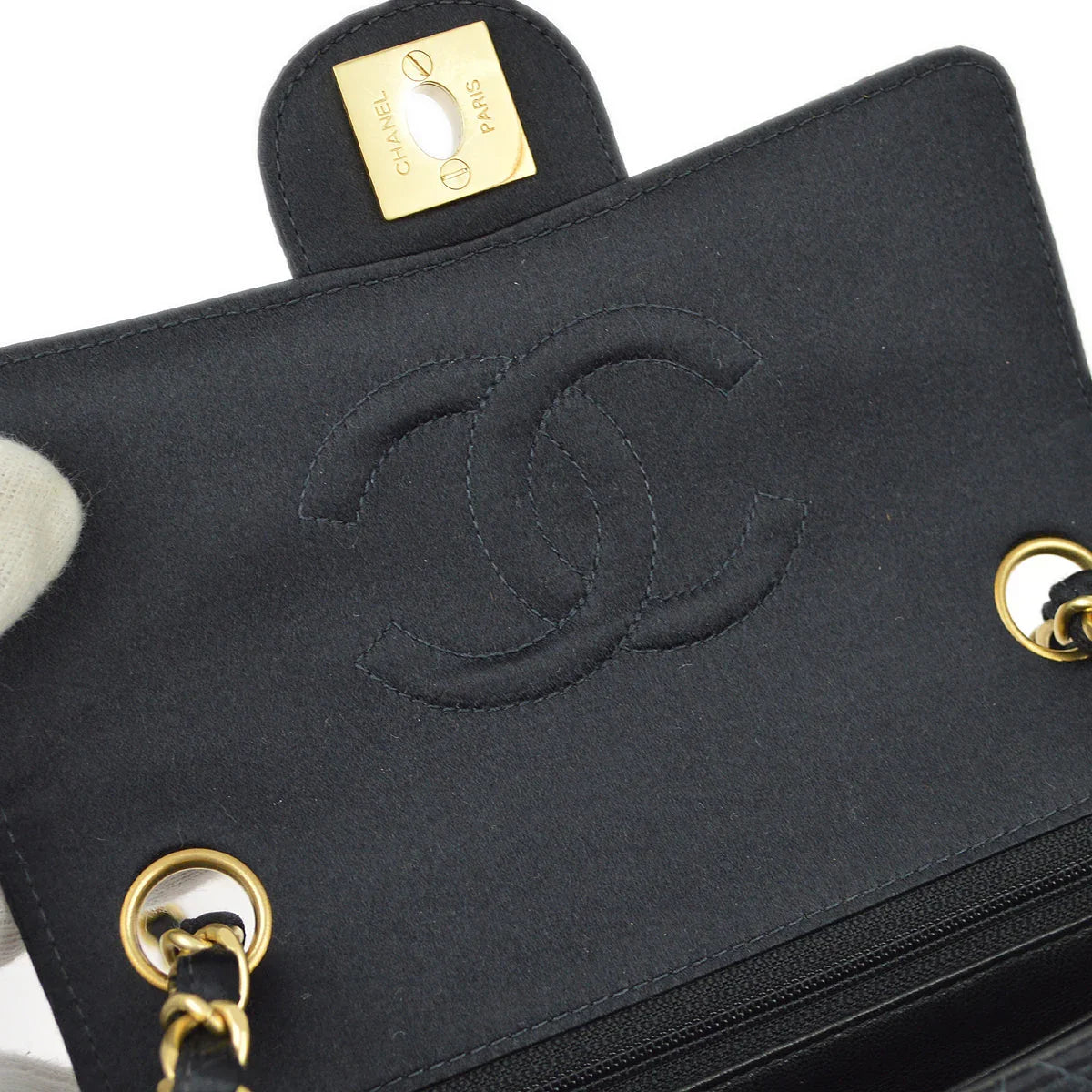 Chanel 2000-2001 Satin Mini Classic Square Flap Shoulder Bag 17