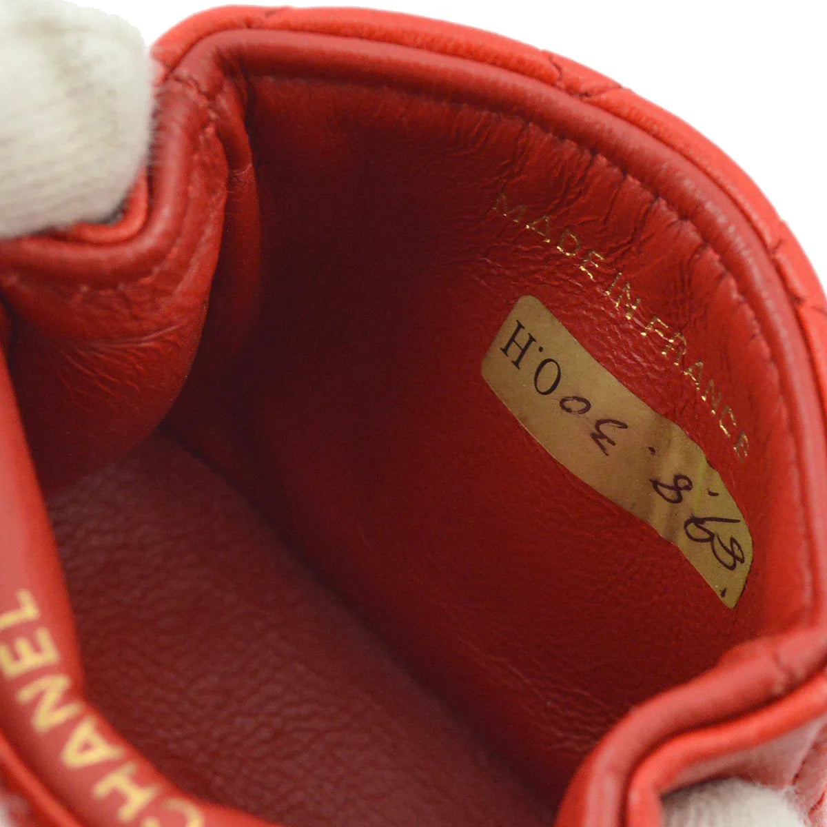 Chanel Red Lambskin Classic Flap Micro Bag