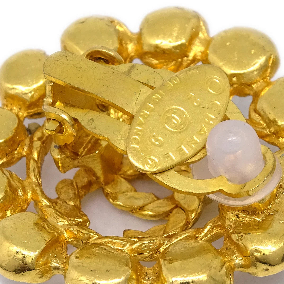 Chanel Gold Earrings Clip-On Rhinestone 29