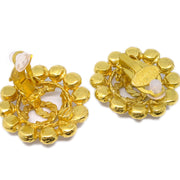 Chanel Gold Earrings Clip-On Rhinestone 29