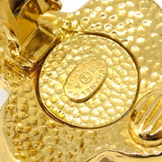 Chanel Gold Earrings Clip-On Rhinestone 95A