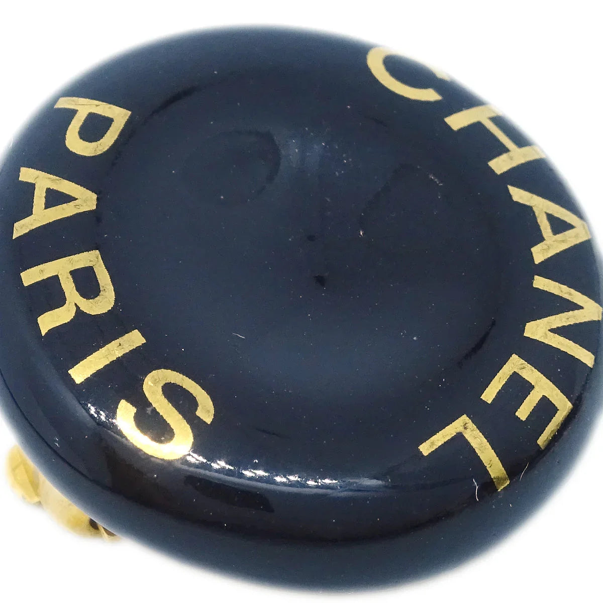 Chanel Black Button Earrings Clip-On 97P