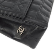 Chanel Black Lambskin Mademoiselle Lock Choco Bar Shoulder Bag