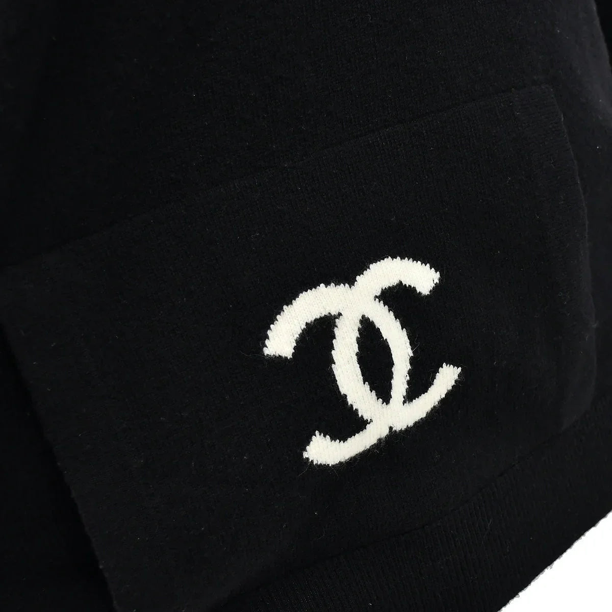 Chanel Long Sweater Black 94A #44