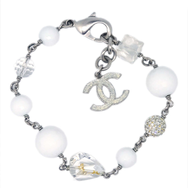 Chanel Bracelet Rhinestone White B10A