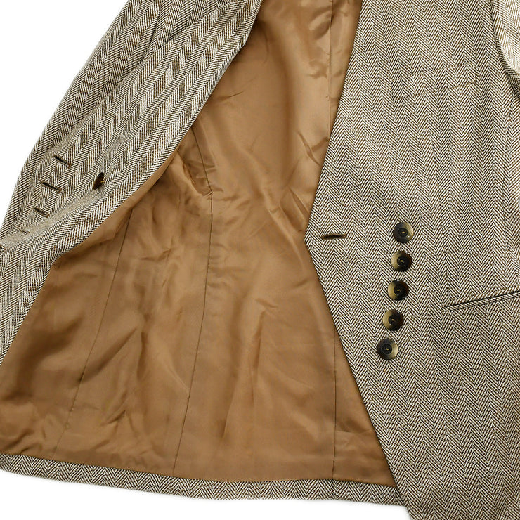 Christian Dior Setup Suit Jacket Skirt Beige #9
