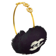 Chanel Black Artificial Pearl Earmuffs 01A Small Good