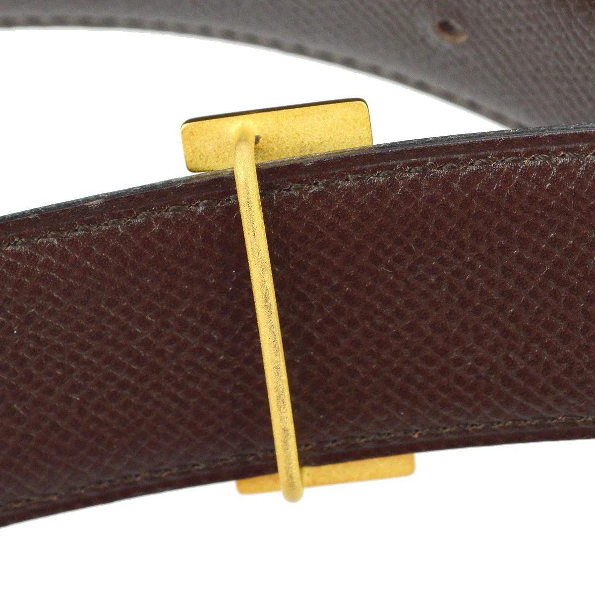 Hermes 1998 Black Box Calf Constance Reversible Belt #70 Small Good