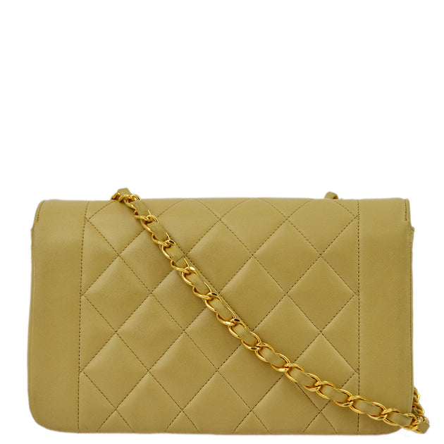 Chanel Beige Lambskin Small Diana Shoulder Bag