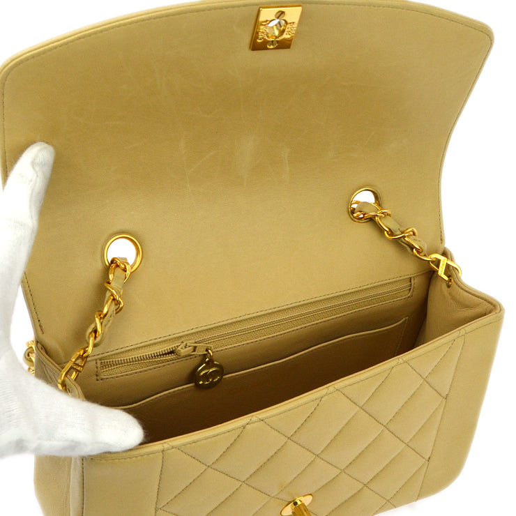 Chanel 1991-1994 Lambskin Small Diana Shoulder Bag
