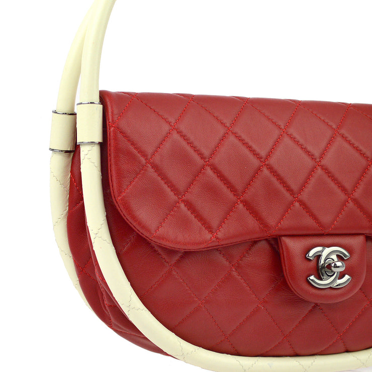 Chanel * Red Lambskin Hula Hoop Handbag