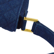 Chanel 1989-1991 Denim Straight Flap Shoulder Bag