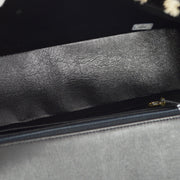 Chanel Brown Fur Suede Straight Flap Shoulder Bag