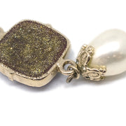 Chanel Artificial Pearl Rhinestone Gold Chain Pendant Necklace 08A