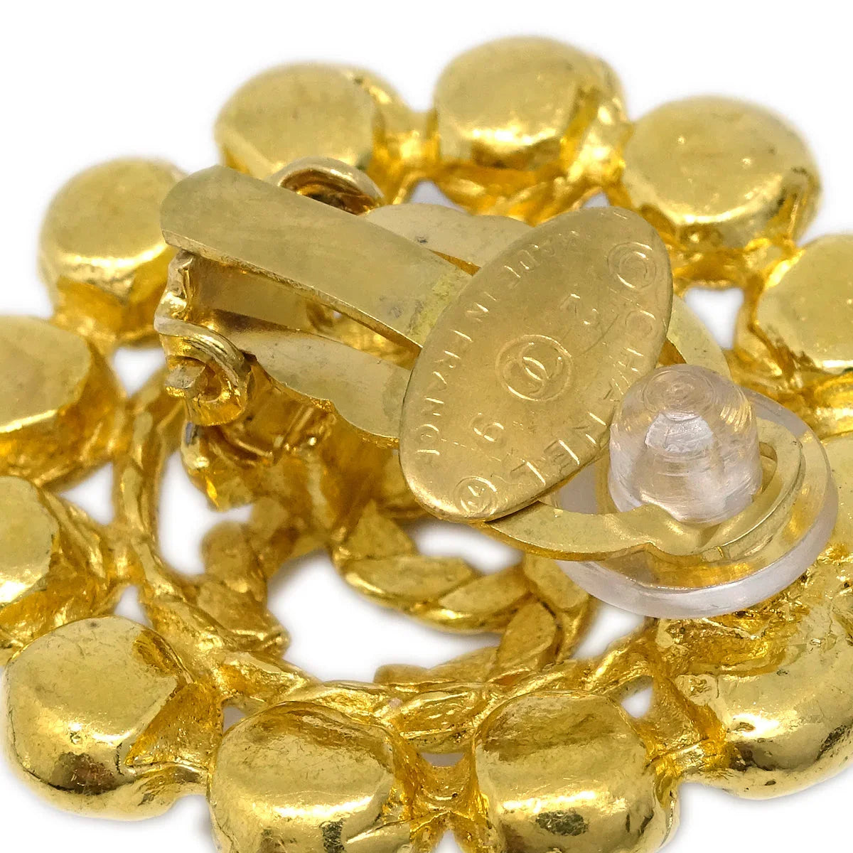 Chanel Gold Earrings Clip-On Rhinestone 29