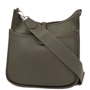 Hermes Gray Taurillon Clemence Evelyne 3 PM Shoulder Bag
