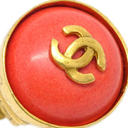 Chanel Stone Button Earrings Clip-On Pink 97P