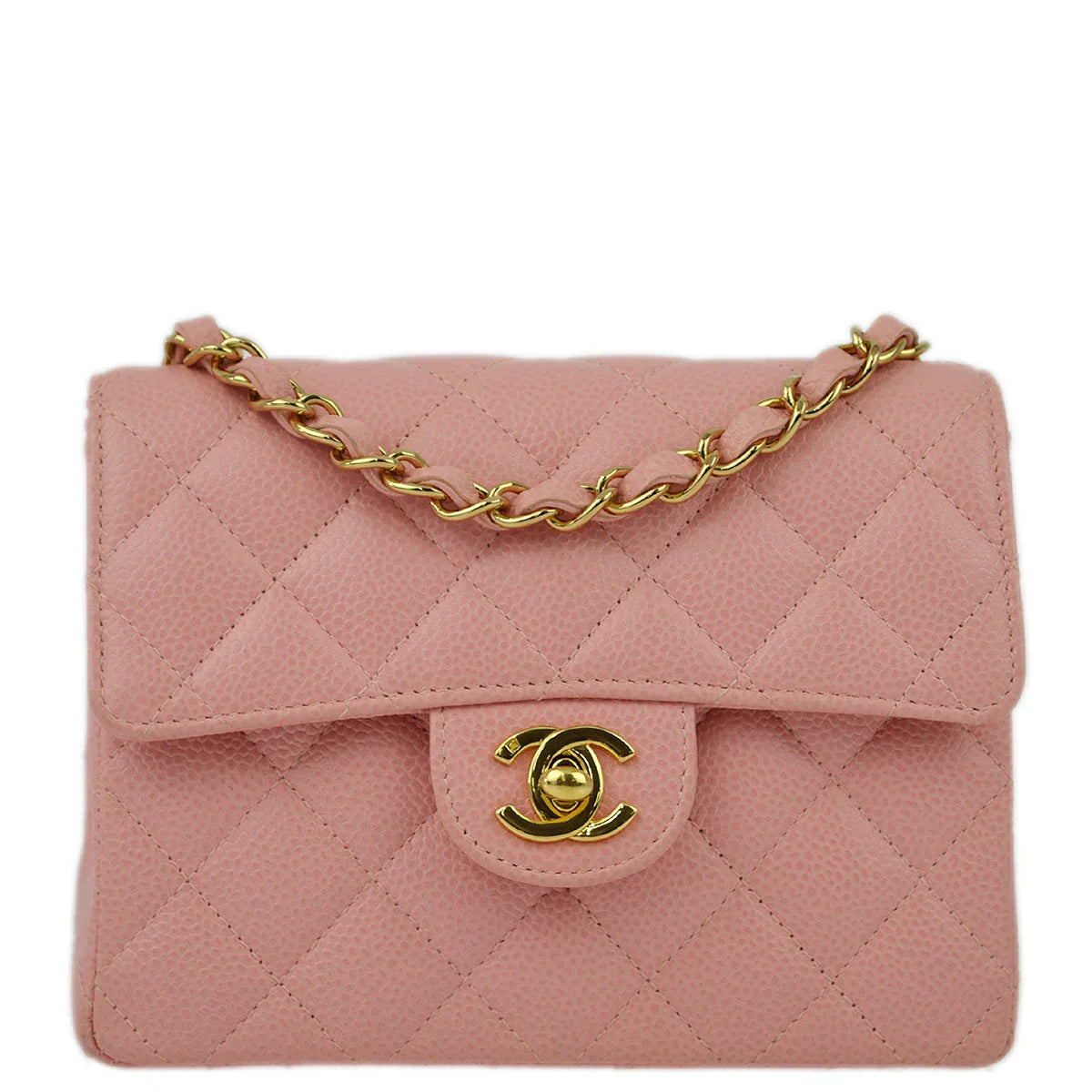 Chanel 2004-2005 Caviar Mini Square Bag 17