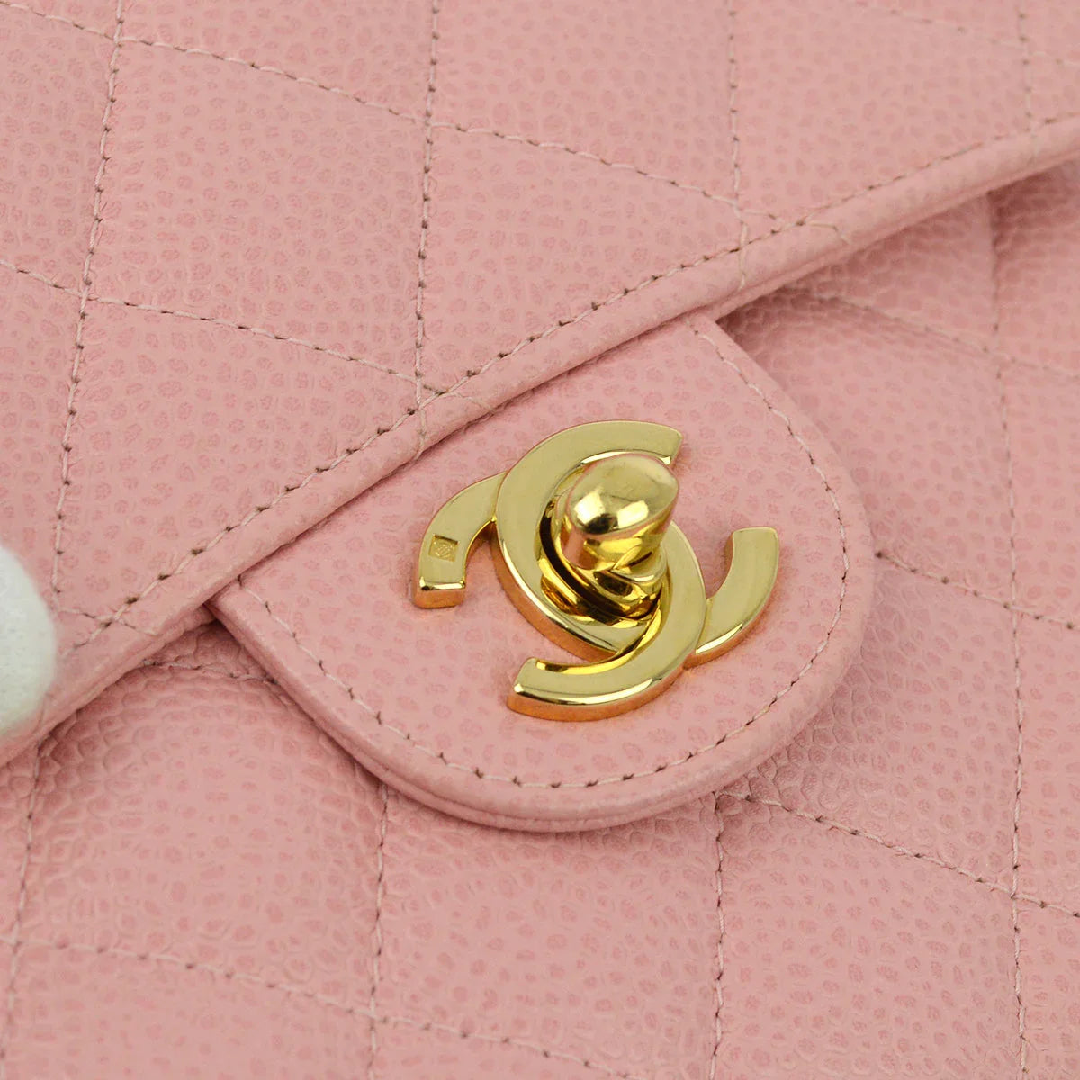 Chanel 2004-2005 Caviar Mini Square Bag 17